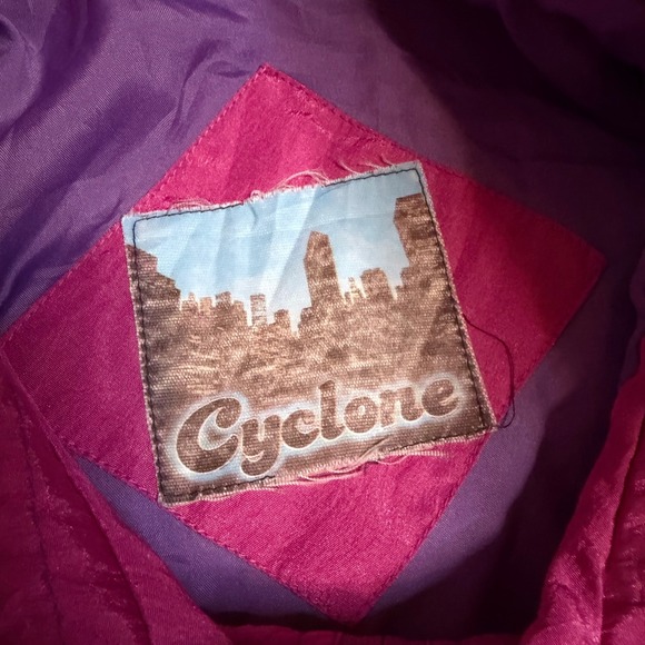 Cyclone Vintage 80s 90s Windbreaker Jacket Hot Pink Purple Neon XL - Picture 3 of 6